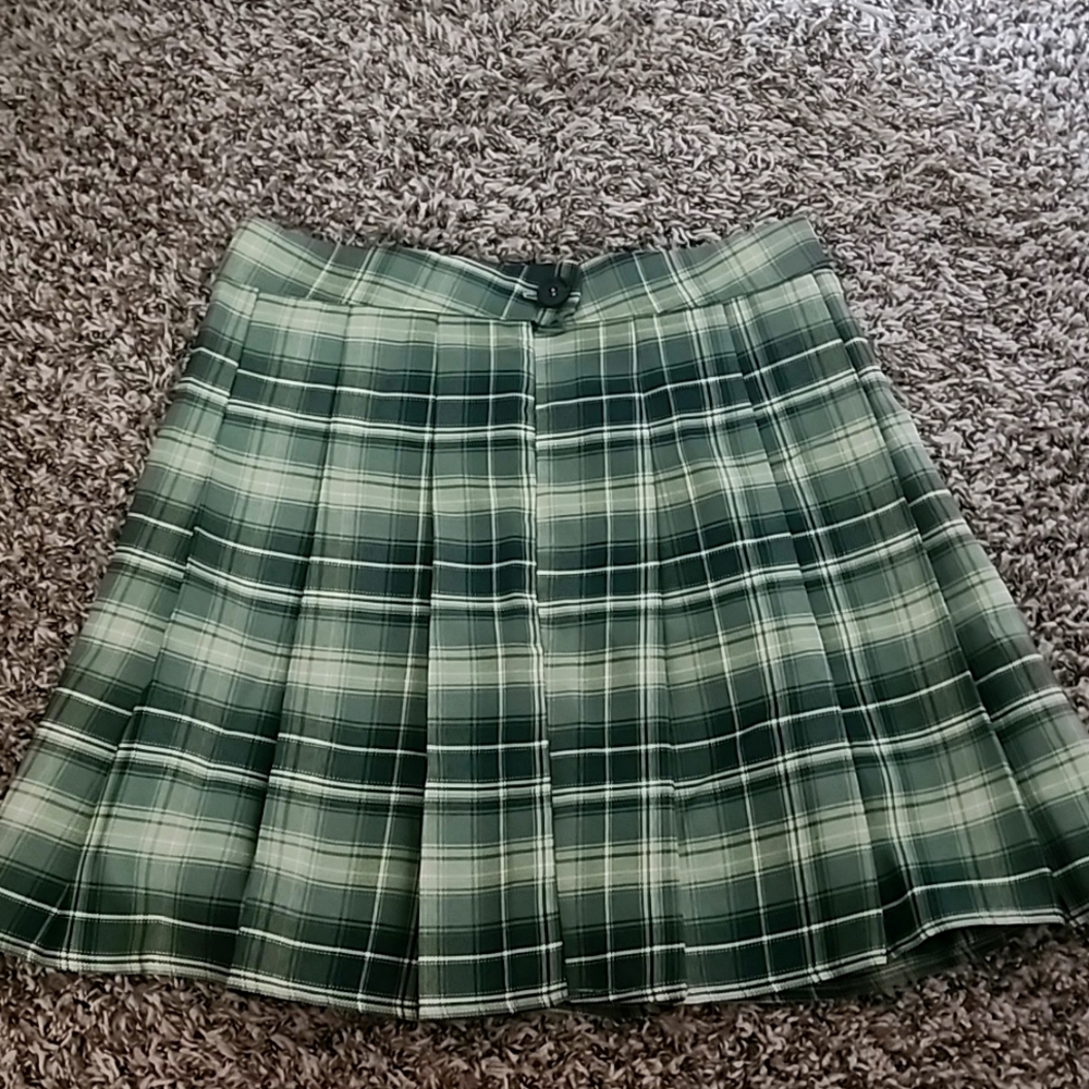 Green Plaid Skirt